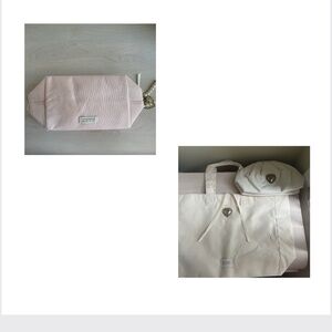 New Dolce & Gabbana Linen Cosmetic Bag, or  Designer Clutch, Pink Bag & Tote Set